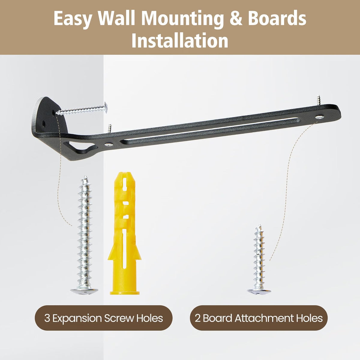 KHAMAL 6 Pack Heavy Duty Floating Shelf Brackets 20CM (8 Inch) - Black Industrial Wall Mounted Shelf Supports - Hidden Design
