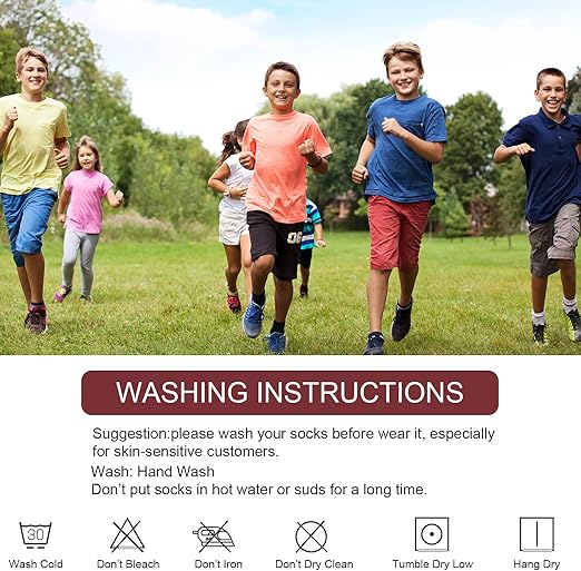 KOOOGEAR 12 Pairs Kids Cotton School Sports Socks | Breathable Athletic Crew Socks for Boys & Girls (Ages 6-12) - Zeta Store