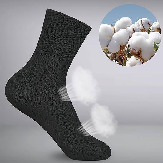 KOOOGEAR 12 Pairs Kids Cotton School Sports Socks | Breathable Athletic Crew Socks for Boys & Girls (Ages 6-12) - Zeta Store