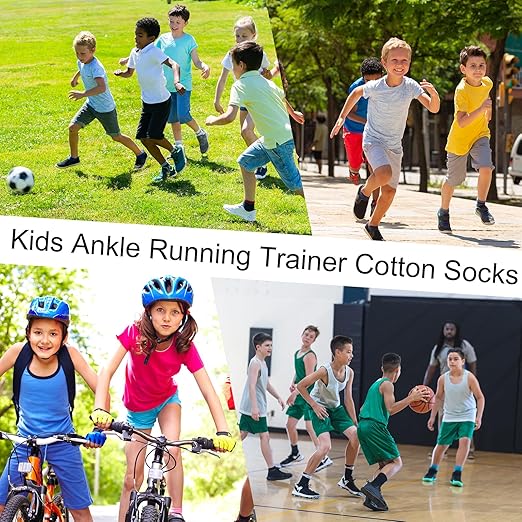 KOOOGEAR 12 Pairs Kids Cotton School Sports Socks | Breathable Athletic Crew Socks for Boys & Girls (Ages 6-12) - Zeta Store