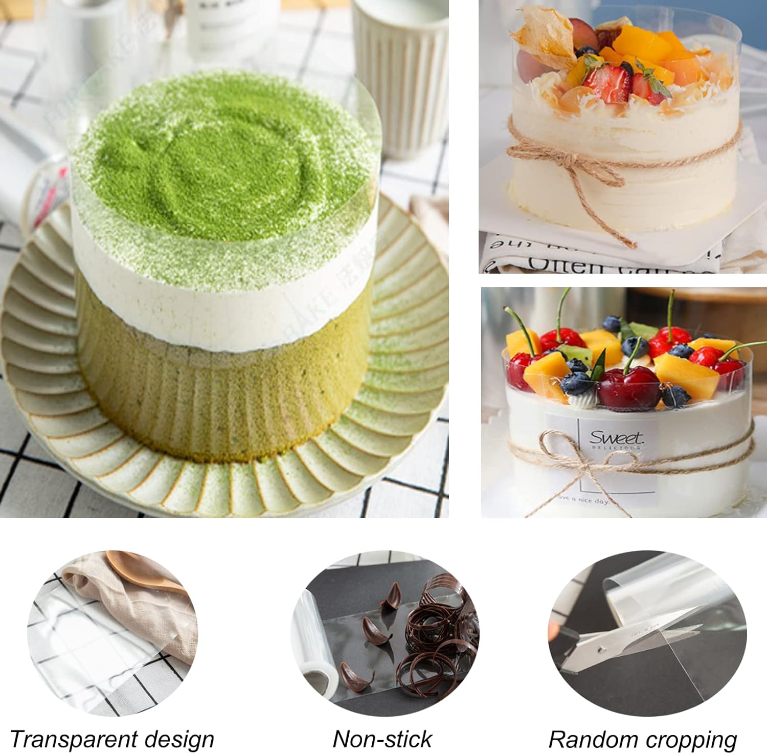 Kalekey - 6-Inch Clear Acetate Cake Collar Roll – 15cm x 15m ✨ | Food Grade PP | Perfect for Mousse, Chocolate & Decorating! - Zeta Store