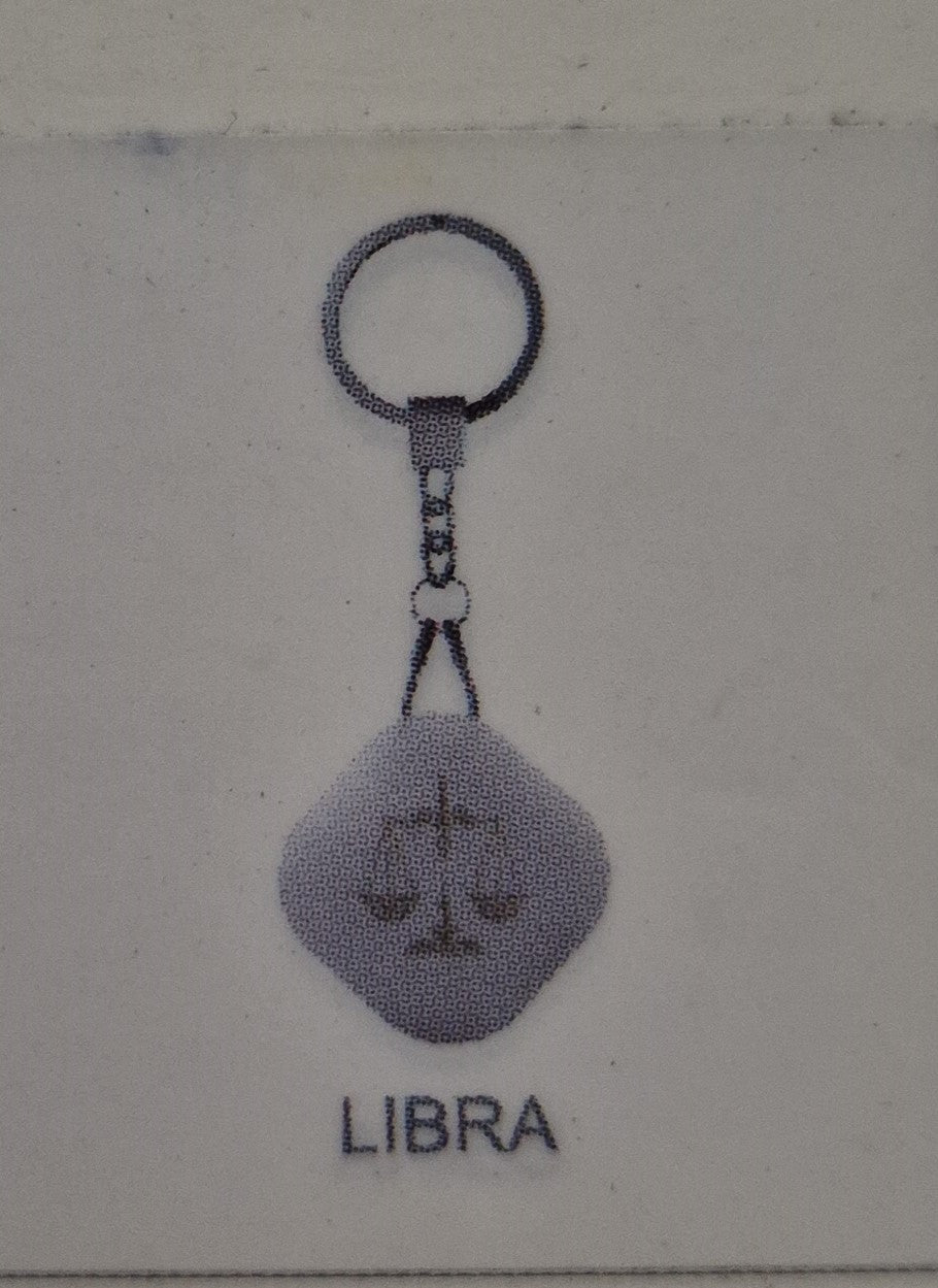 Nutale Constellation Bluetooth Key Finder for keys, wallet, and valuables, featuring a Libra-themed design and compact tracker.
