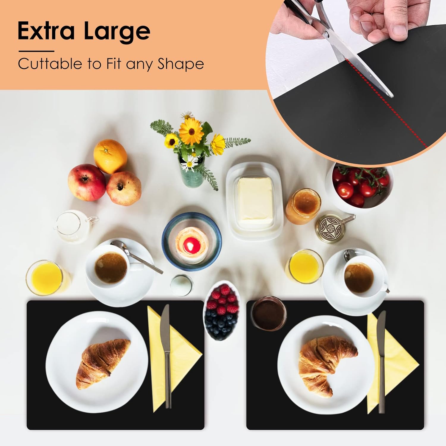 KitchenRaku - Extra Large Heat Resistant Kitchen Silicone Mat 50x70cm - Non-Slip Countertop Protectoion, Craft & Baking Mat - Zeta Store