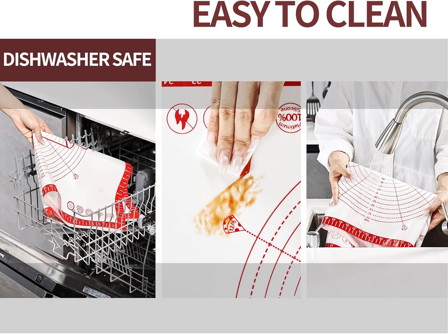 KitchenRaku 60x80cm Non-Stick Silicone Pastry Mat - Thick, Durable & Extra-Large Dough Rolling Board with Measurement Guide - Zeta Store