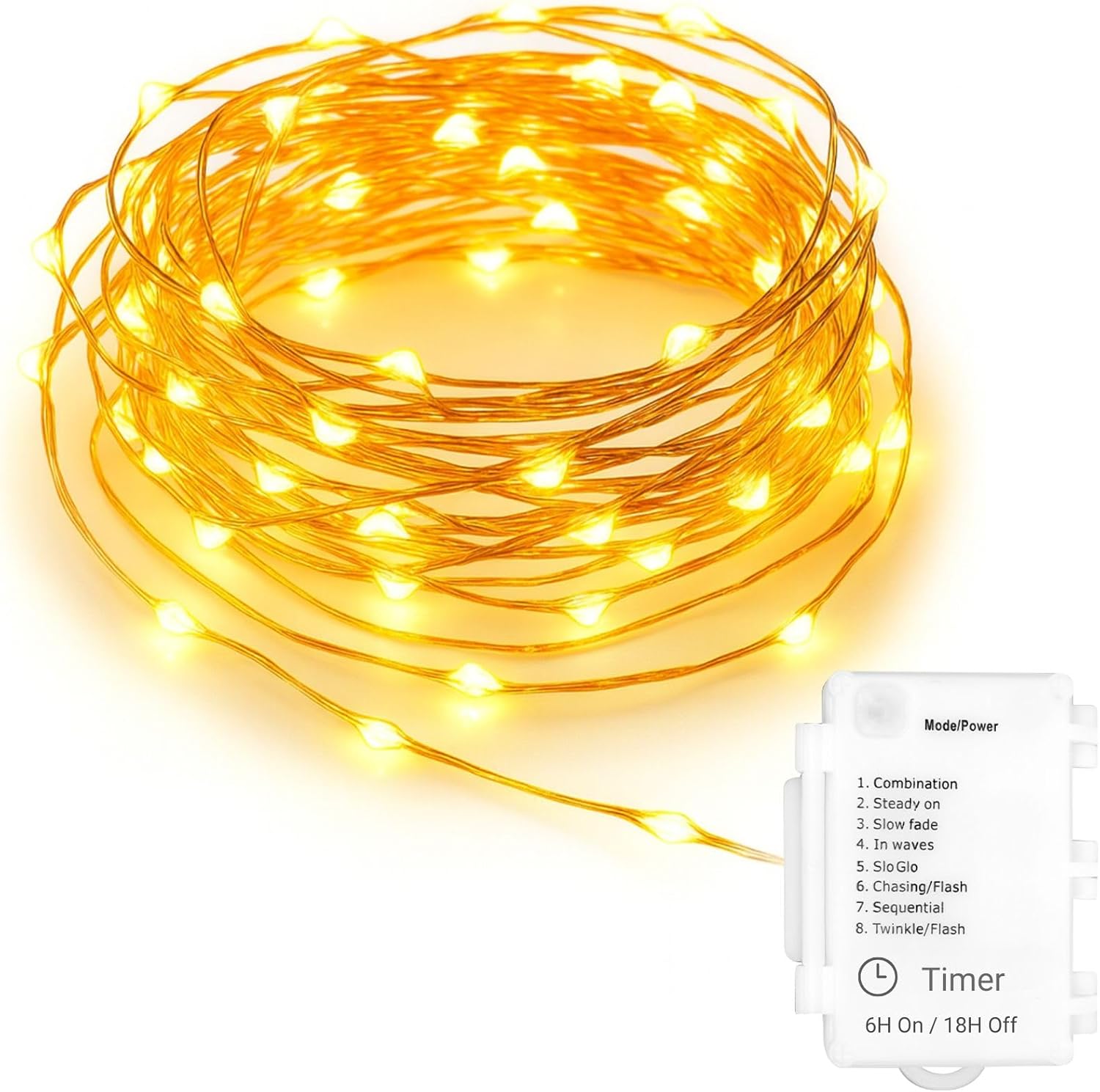 KooPower 2-Pack 6M Battery Fairy Lights – 8 Modes, IP65 Waterproof, Auto Timer – Perfect for Christmas, Garden & Party!