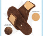 KuaiLu Men's Winter Slippers - Adjustable Warm Fuzzy Sandals with Arch Support & Non-Slip Sole