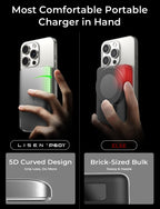 LISEN 0.3" Ultra Slim MagSafe Power Bank | 5,000mAh Alloy Magnetic Battery Pack | 7.5W Fast Charging | Intelligent Temp Control