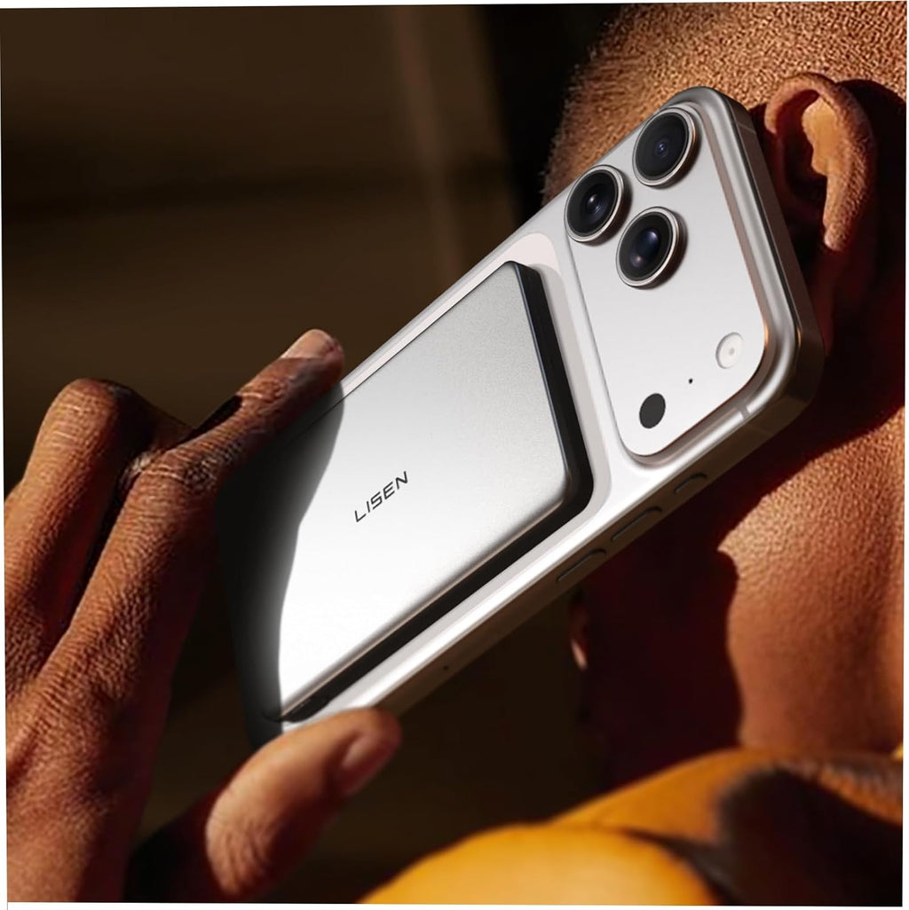 LISEN 0.3" Ultra Slim MagSafe Power Bank | 5,000mAh Alloy Magnetic Battery Pack | 7.5W Fast Charging | Intelligent Temp Control