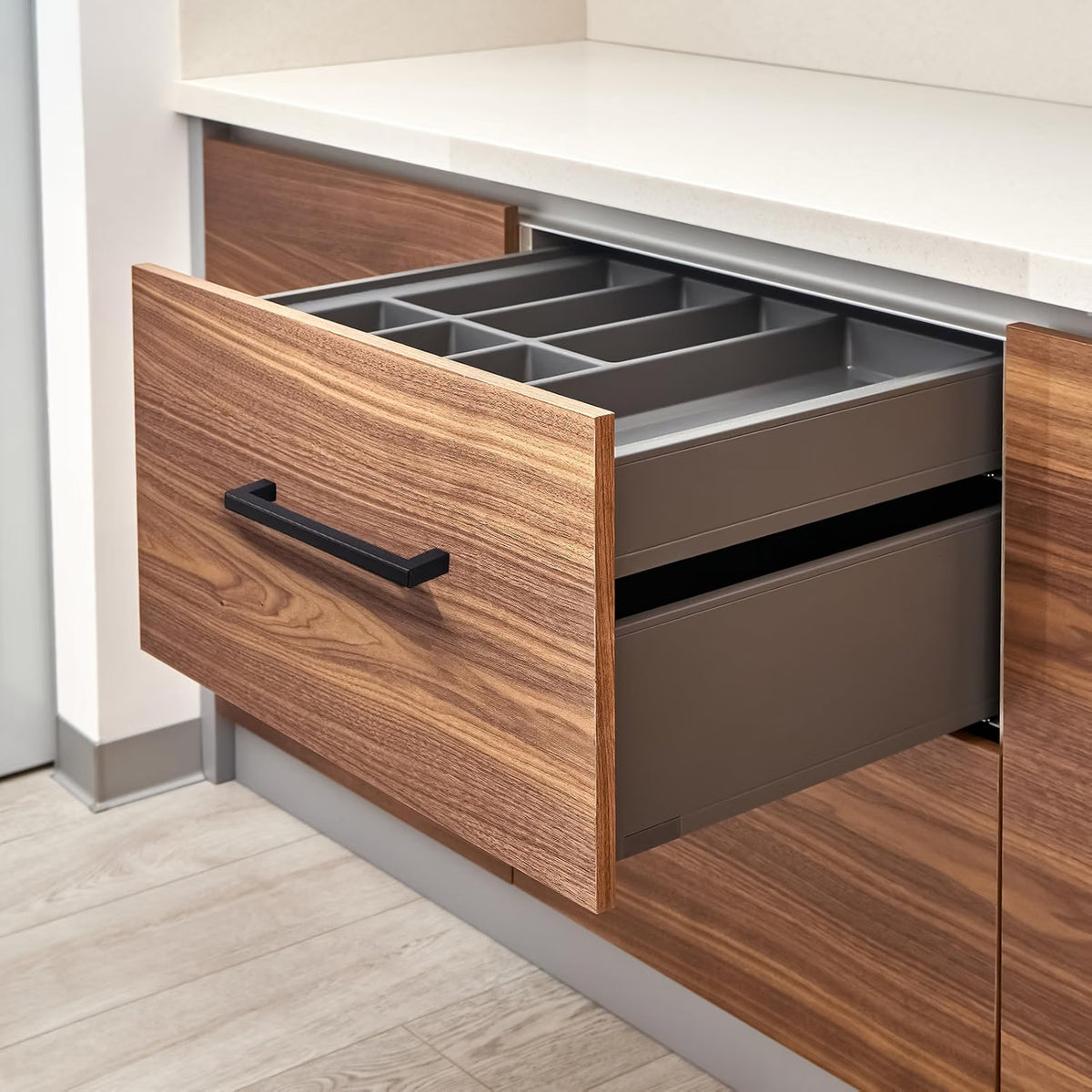 L&lonpa 10 Pack Matte Black Cabinet Handles - 5 Inch / 128mm Modern Square Drawer Pulls, Solid Aluminium Kitchen Cabinet Hardware
