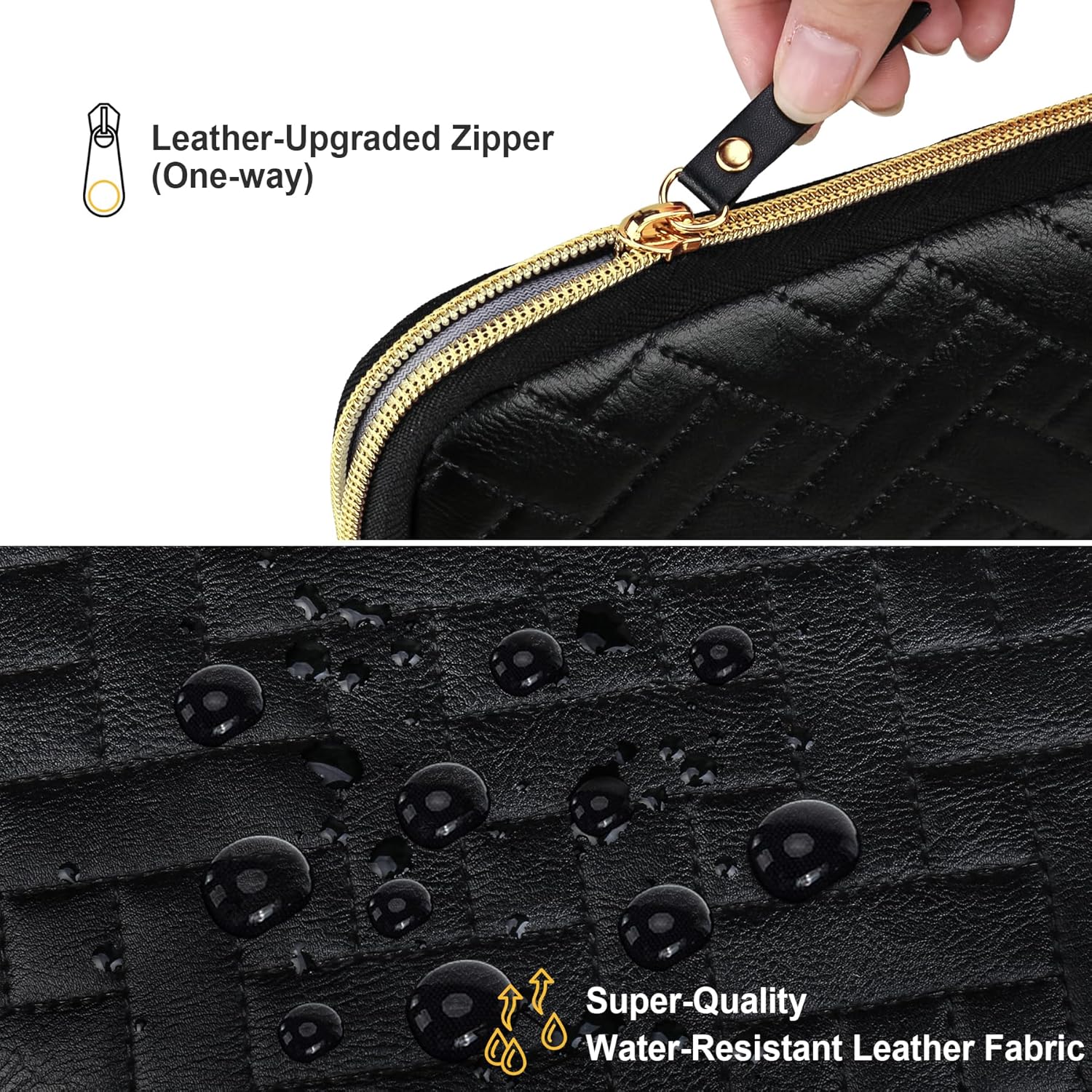 Black Lacdo 15.6-inch laptop sleeve case bag with 4-layer protection and spacious pockets for safe, eco-friendly laptop storage.