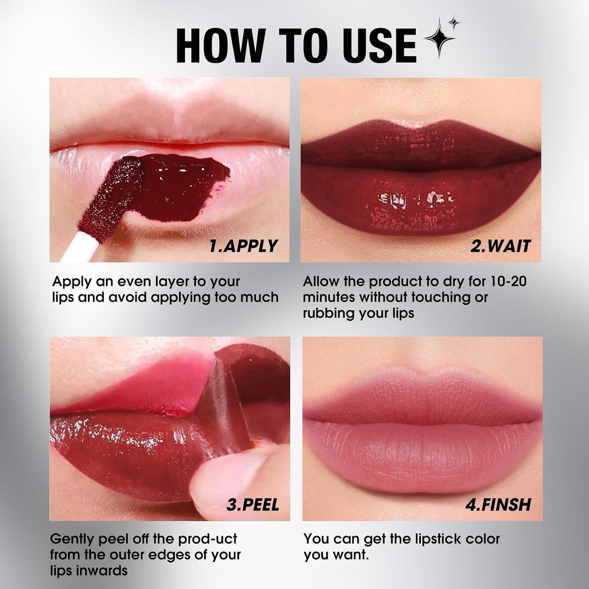 Langmanni Peel Off Lip Liner - 12h Long Lasting Matte Lip Stain - Waterproof, Smudge-proof & Transfer-proof - Shades #2 / #3