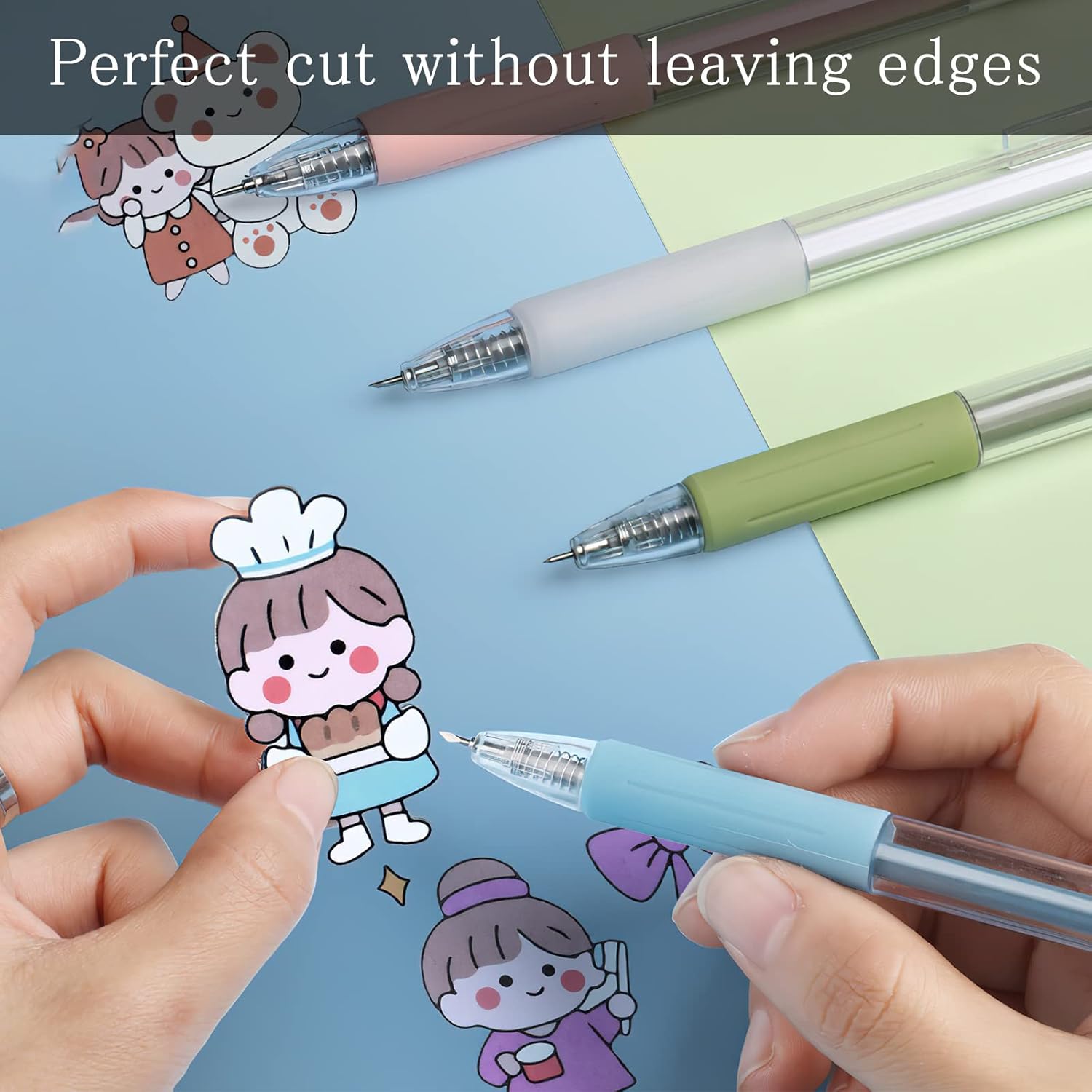 Lanties 6-Piece Precision Craft Tool Set – Ergonomic Art Pens for DIY Scrapbooking, Stencils & Paper Crafting (6 Colors) - Zeta Store