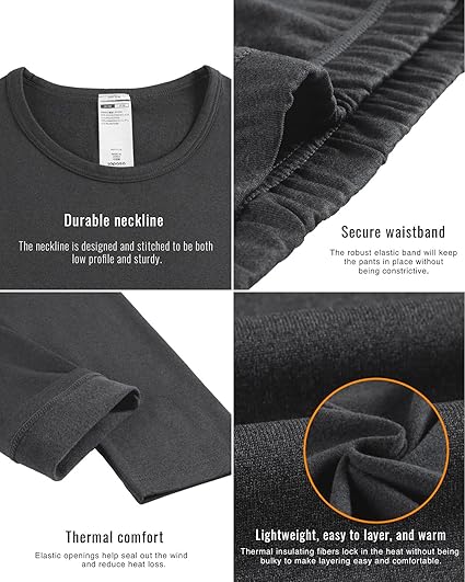 Lapasa Women's Cozy Fleece-Lined Thermal Base Layer Set – Top & Bottom | Stay Warm & Soft All Winter! - Zeta Store