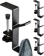 LengSuaa 4Pcs Metal Headphone Hooks - Double Hook Design Heavy Duty Hangers for Headphones, Stockings &amp; Decor - Real Bargain!
