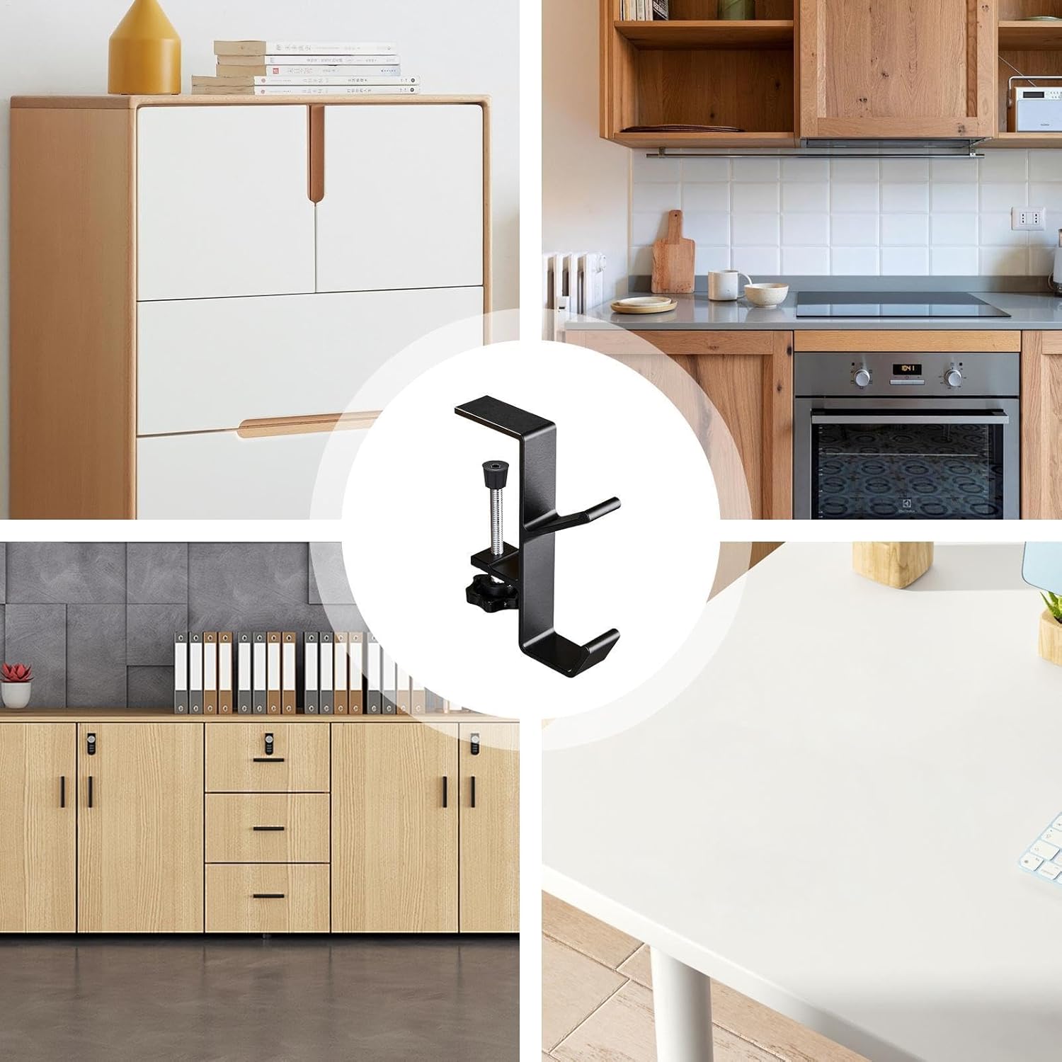 LengSuaa 4Pcs Metal Headphone Hooks - Double Hook Design Heavy Duty Hangers for Headphones, Stockings &amp; Decor - Real Bargain!