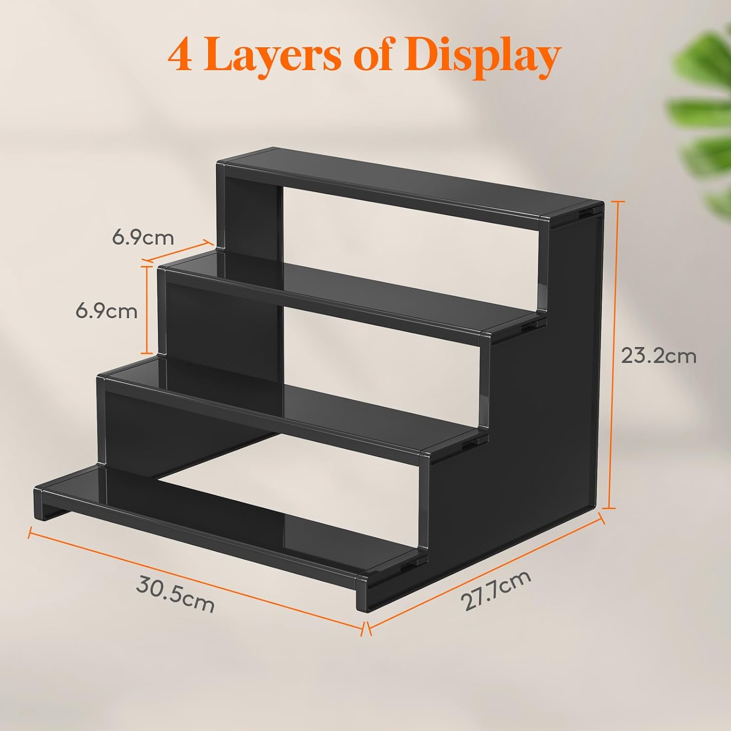 Lifewit 4-Tier Dark Cologne Display Stand | Screw-Free Assembly | Versatile Shelf for Vanity, Skincare & Collectibles | Tidy Tabletop Bargain!