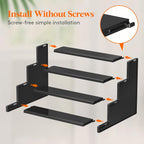 Lifewit 4-Tier Dark Cologne Display Stand | Screw-Free Assembly | Versatile Shelf for Vanity, Skincare & Collectibles | Tidy Tabletop Bargain!