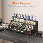 Lifewit 4-Tier Dark Cologne Display Stand | Screw-Free Assembly | Versatile Shelf for Vanity, Skincare & Collectibles | Tidy Tabletop Bargain!
