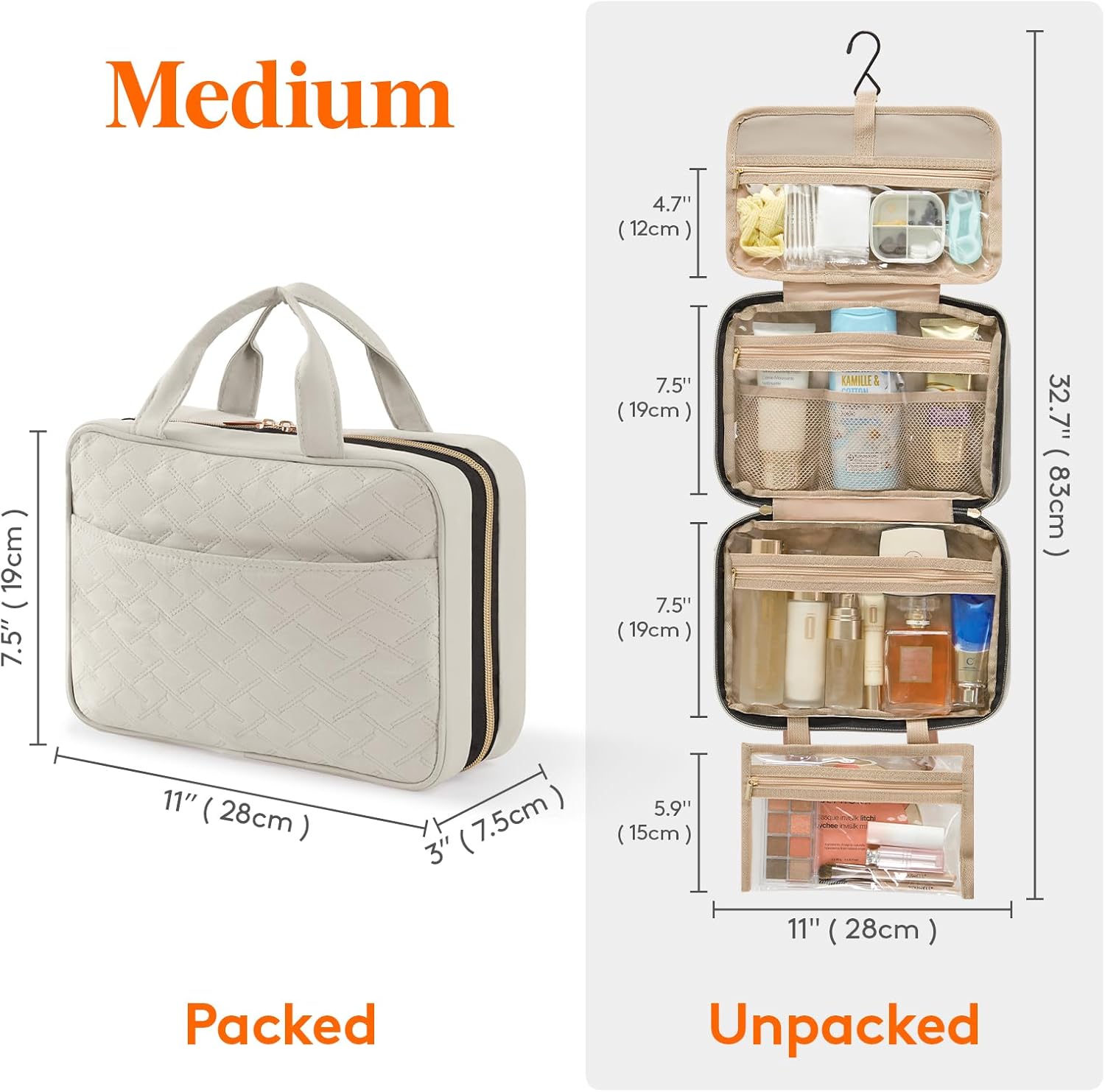 Lifewit Hanging Toiletry Bag Organizer 🧳 | Large Travel Cosmetic & Makeup Bag | Multi-Compartment for Full-Size Bottles | A Real Travel Bargain!
