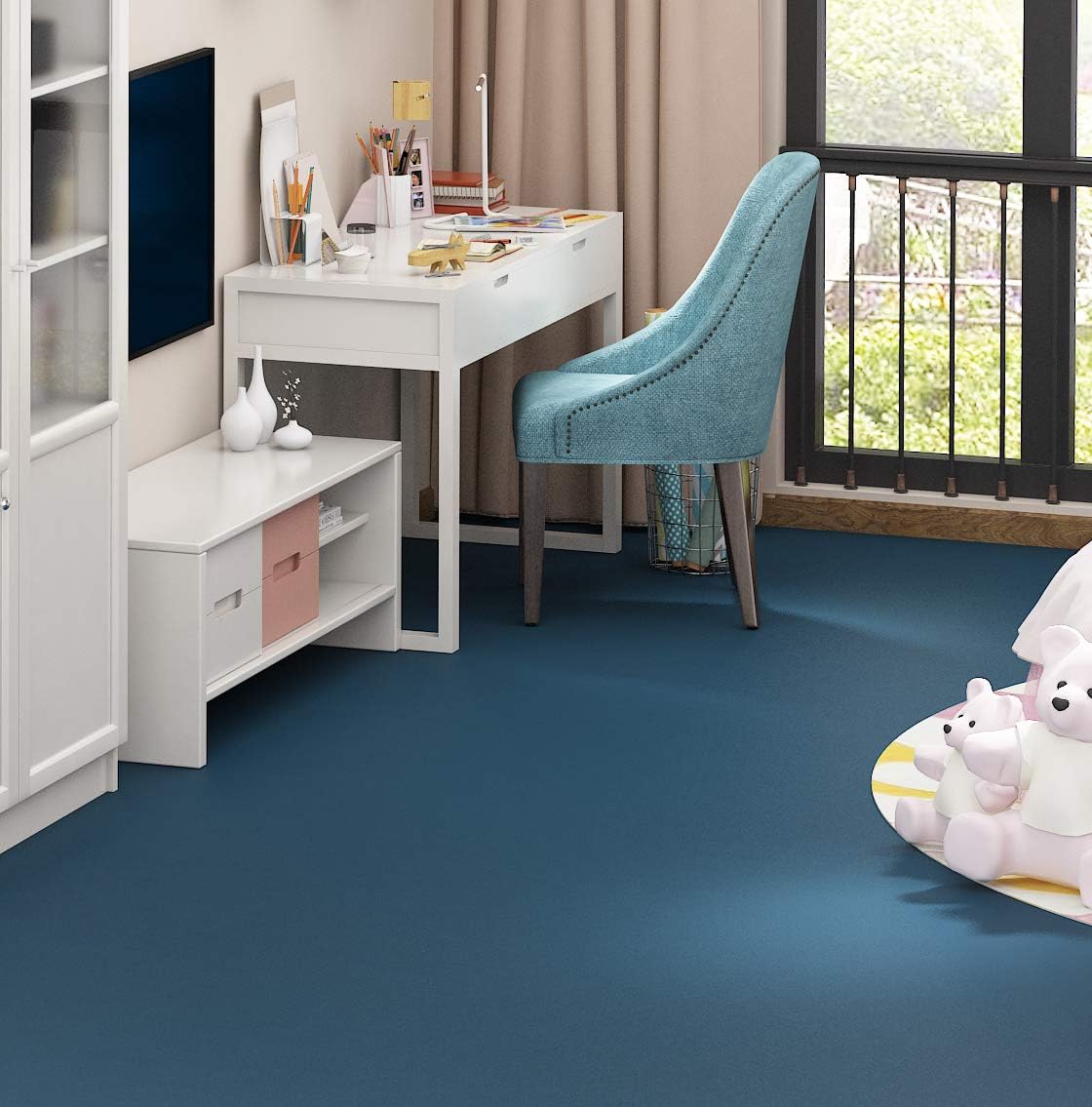 Livelynine 40CM x 5M Navy Blue Self Adhesive Wallpaper | Removable Vinyl Roll for Bedroom, Furniture & Walls | Waterproof & Peel & Stick Covering - DIY - Zeta Store