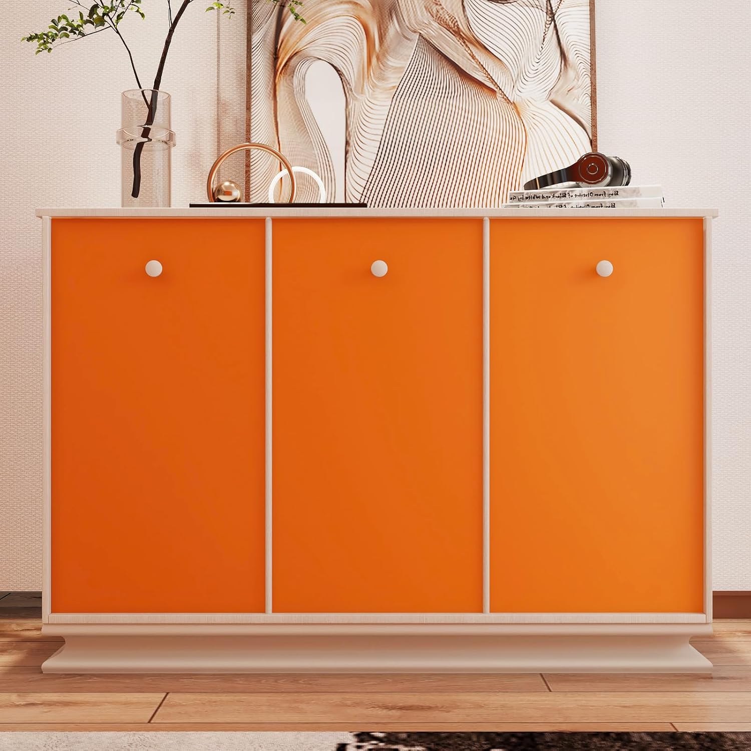 Livelynine 40CM x 5M Orange Retro Self Adhesive Wallpaper | Removable Vinyl Roll for Bedroom, Furniture & Walls | Waterproof & Peel & Stick Covering - DIY - Zeta Store