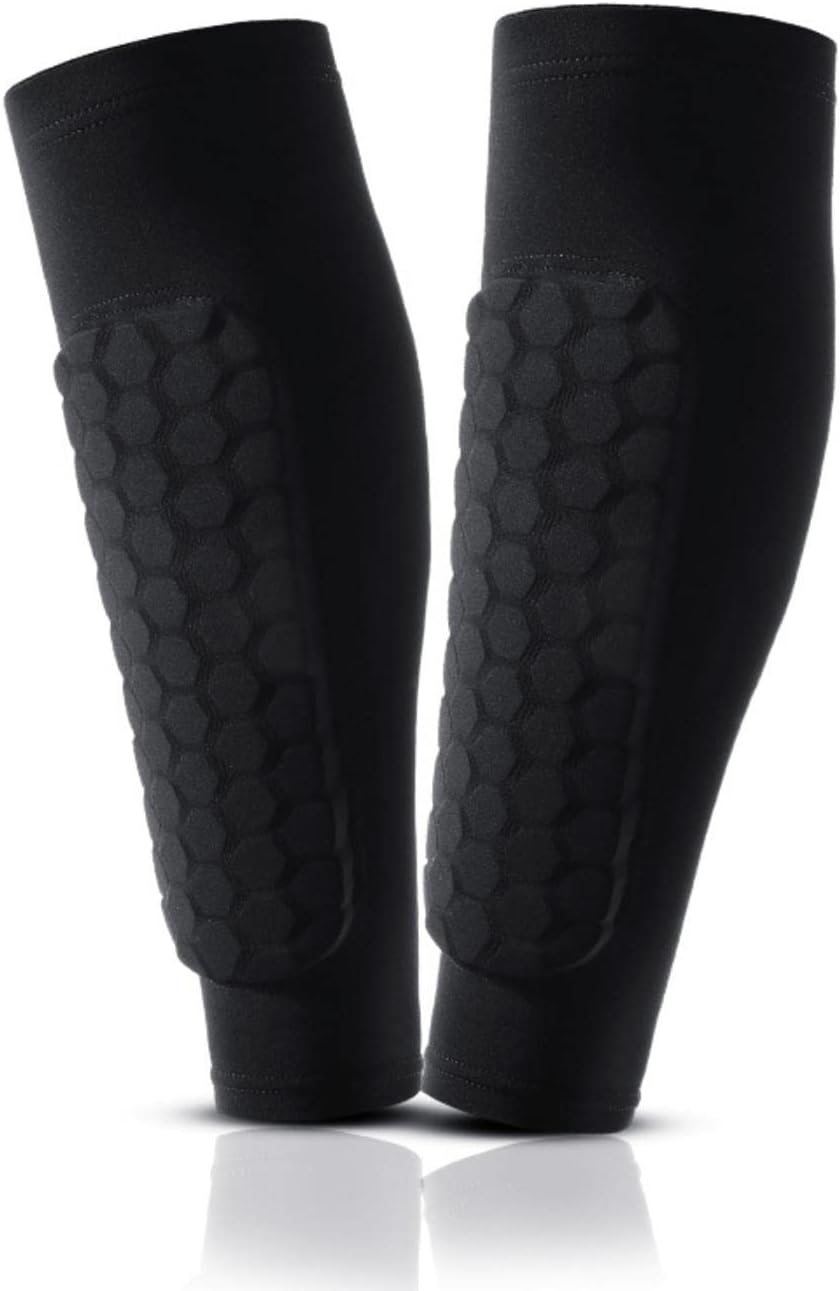 Football Shin Guards. Real Bargain - Honeycomb Anti-Collision Pads with Leg Guard Socks for Outdoor Sports Protection