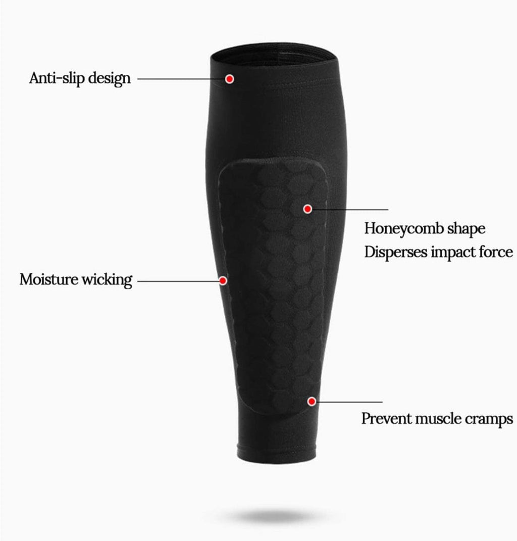 Football Shin Guards. Real Bargain - Honeycomb Anti-Collision Pads with Leg Guard Socks for Outdoor Sports Protection