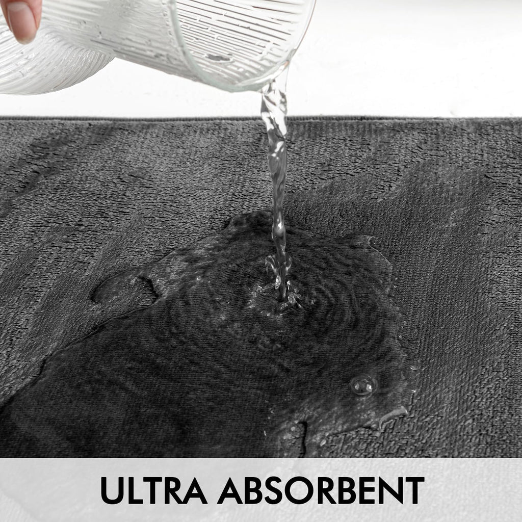 MIULEE Premium Memory Foam Bath Mat - Super Soft Coral Fleece, Highly Absorbent & Machine Washable | Non-Slip Bathroom Rug for Kitchen & Entrance, 40x60 cm