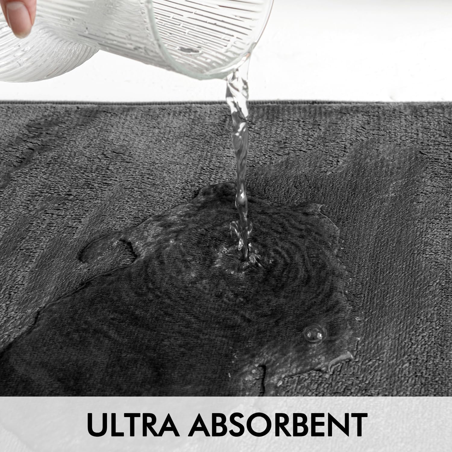 MIULEE Premium Memory Foam Bath Mat - Super Soft Coral Fleece, Highly Absorbent & Machine Washable | Non-Slip Bathroom Rug for Kitchen & Entrance, 40x60 cm