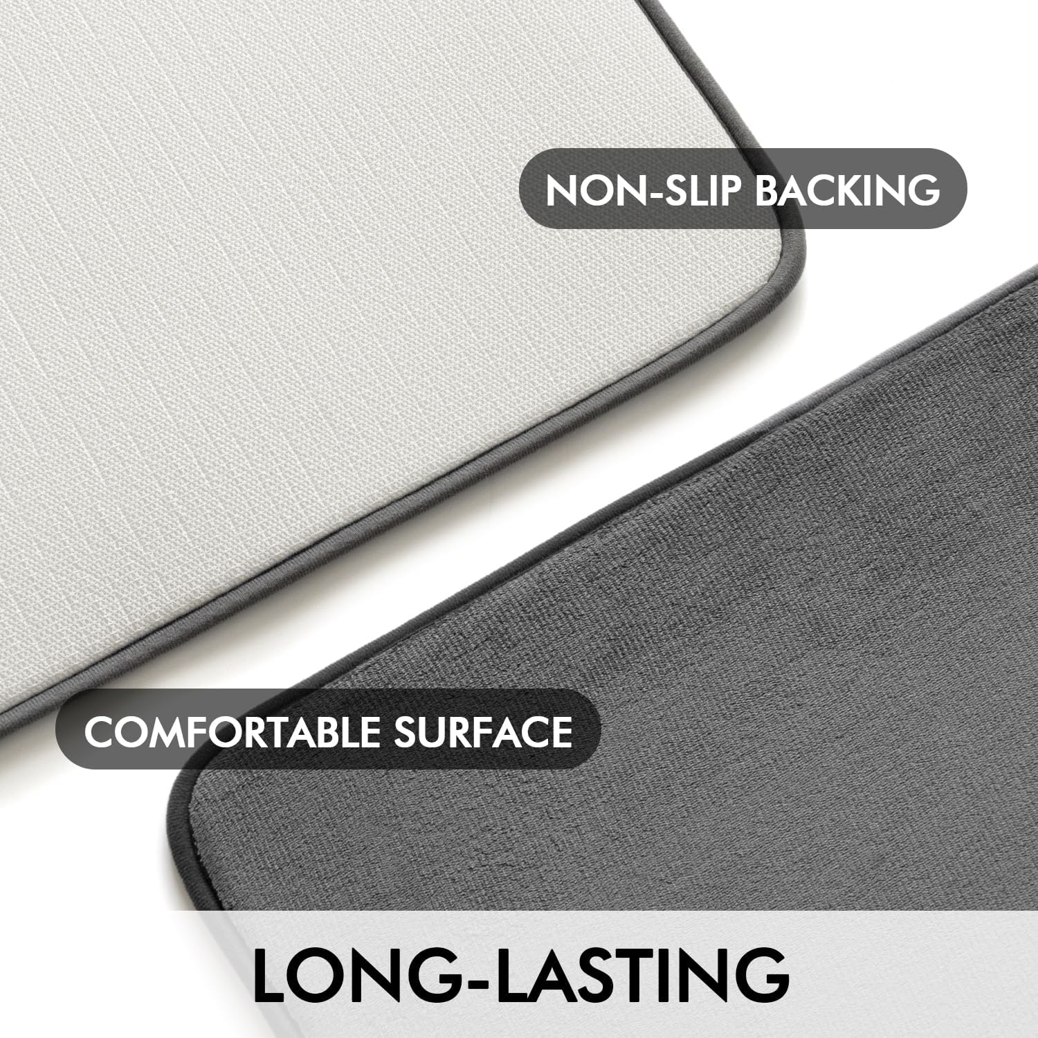 MIULEE Premium Memory Foam Bath Mat - Super Soft Coral Fleece, Highly Absorbent & Machine Washable | Non-Slip Bathroom Rug for Kitchen & Entrance, 40x60 cm