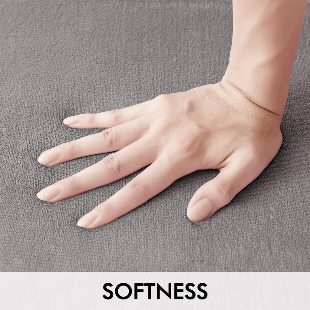 MIULEE Premium Memory Foam Bath Mat - Super Soft Coral Fleece, Highly Absorbent & Machine Washable | Non-Slip Bathroom Rug for Kitchen & Entrance, 40x60 cm