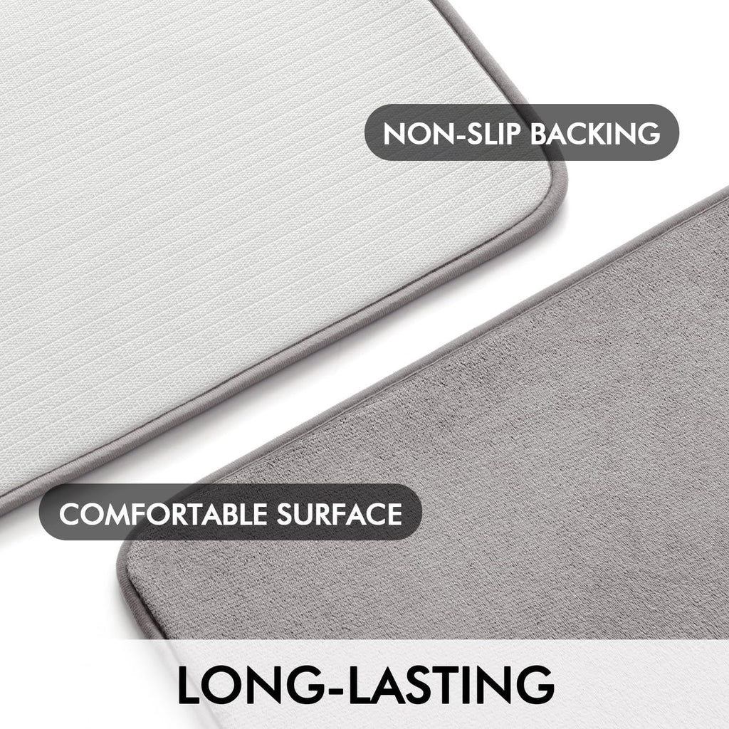 MIULEE Premium Memory Foam Bath Mat - Super Soft Coral Fleece, Highly Absorbent & Machine Washable | Non-Slip Bathroom Rug for Kitchen & Entrance, 40x60 cm