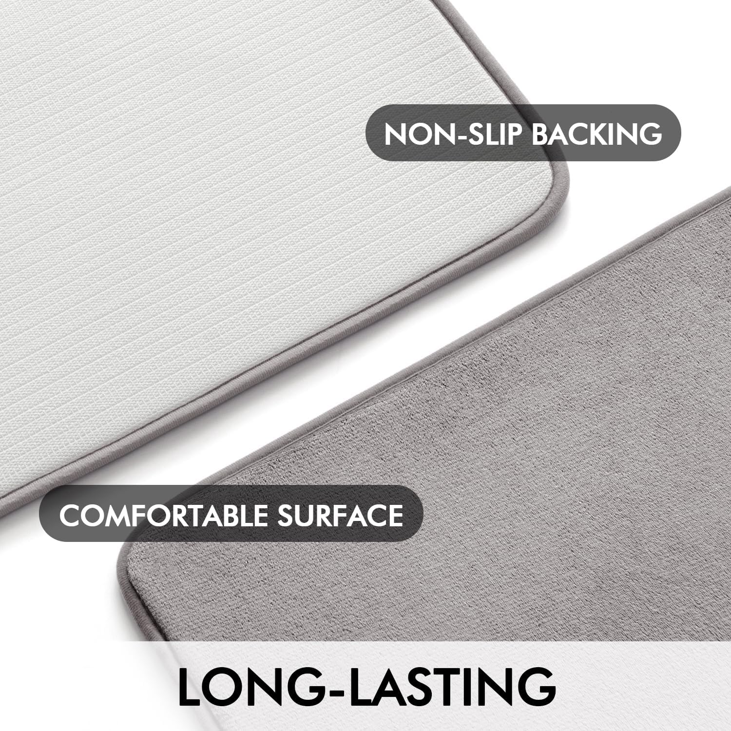 MIULEE Premium Memory Foam Bath Mat - Super Soft Coral Fleece, Highly Absorbent & Machine Washable | Non-Slip Bathroom Rug for Kitchen & Entrance, 40x60 cm