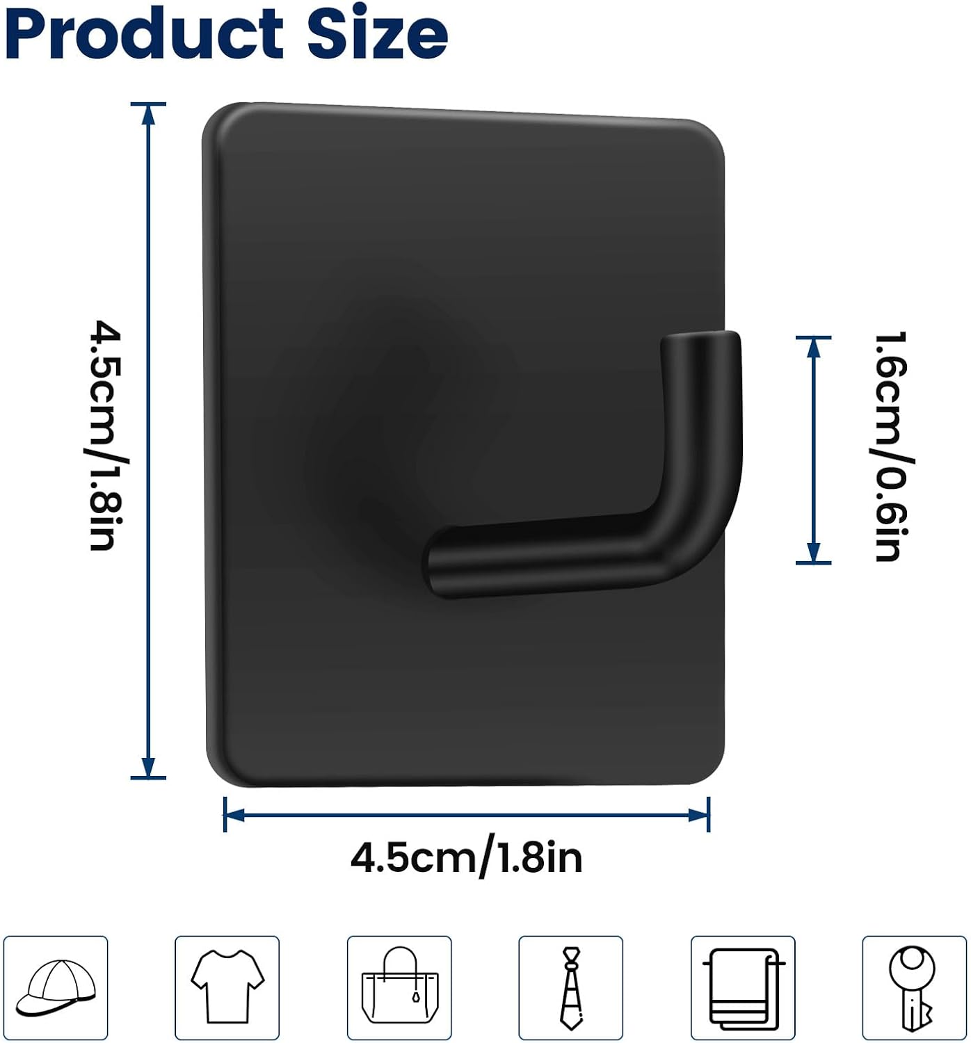 Macole. Brand New Batch! ✨ Extra Strong Self-Adhesive Hooks - Heavy Duty Stainless Steel, No Drill Hanging Solution for Bathroom, Kitchen & More - 4 Pack