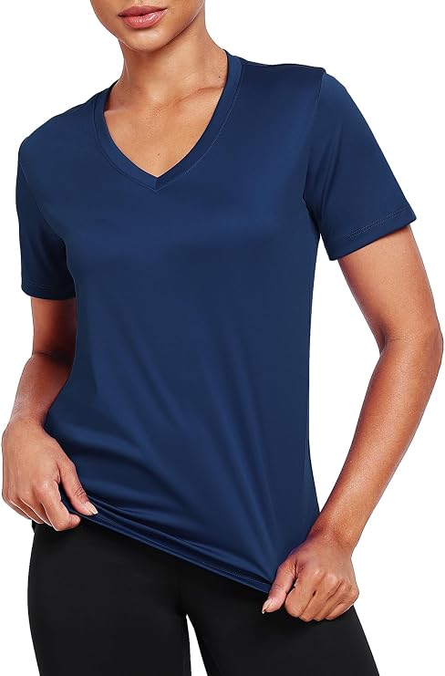 Magritta Womens Gym Top V-Neck T-Shirt - Size M, L, XL & 2XL - Quick Dry Sports Activewear Top