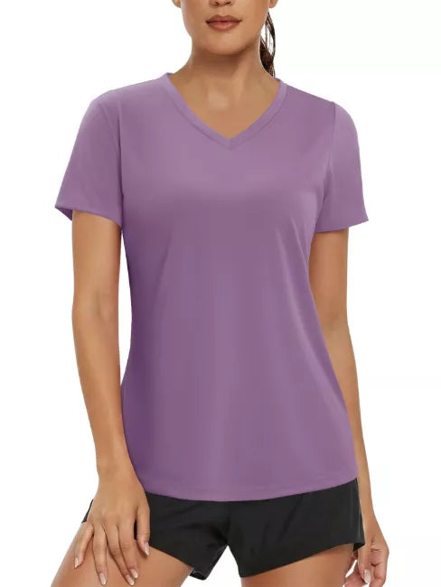 Magritta Womens Gym Top V-Neck T-Shirt - Size M, L, XL & 2XL - Quick Dry Sports Activewear Top