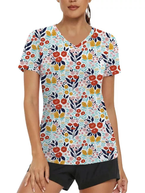 Magritta Womens Gym Top V-Neck T-Shirt - Size M, L, XL & 2XL - Quick Dry Sports Activewear Top