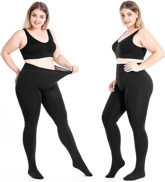 MeeQee. Women's Fleece Lined Tights | Thick Thermal Winter Opaque Tights | High Waist Tummy Control & Hip Lift | Super Soft & Warm | Size M | Brand New in Barn