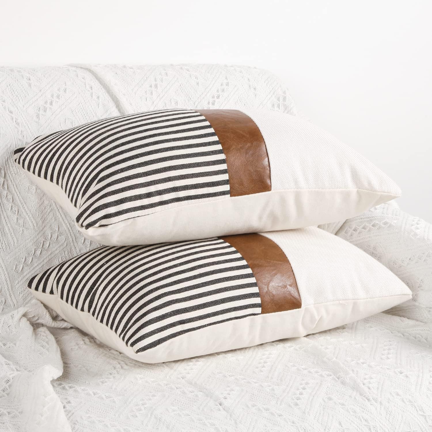 Merrycolor Elevate Your Space! Set of 2 Farmhouse Chic Pillow Covers ✨