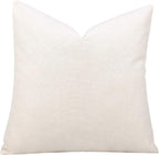 Merrycolor Set of 2 Farmhouse Cushion Covers 50x50 cm - Tan Faux Leather Patchwork Striped Textured Pillow Covers, Cotton Linen