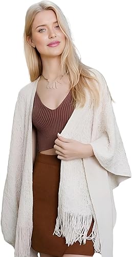 Miaikvs. Breezy Elegance: Women's Hollow Out Poncho - Your Perfect Beachwear & Boho Companion! - Zeta Store
