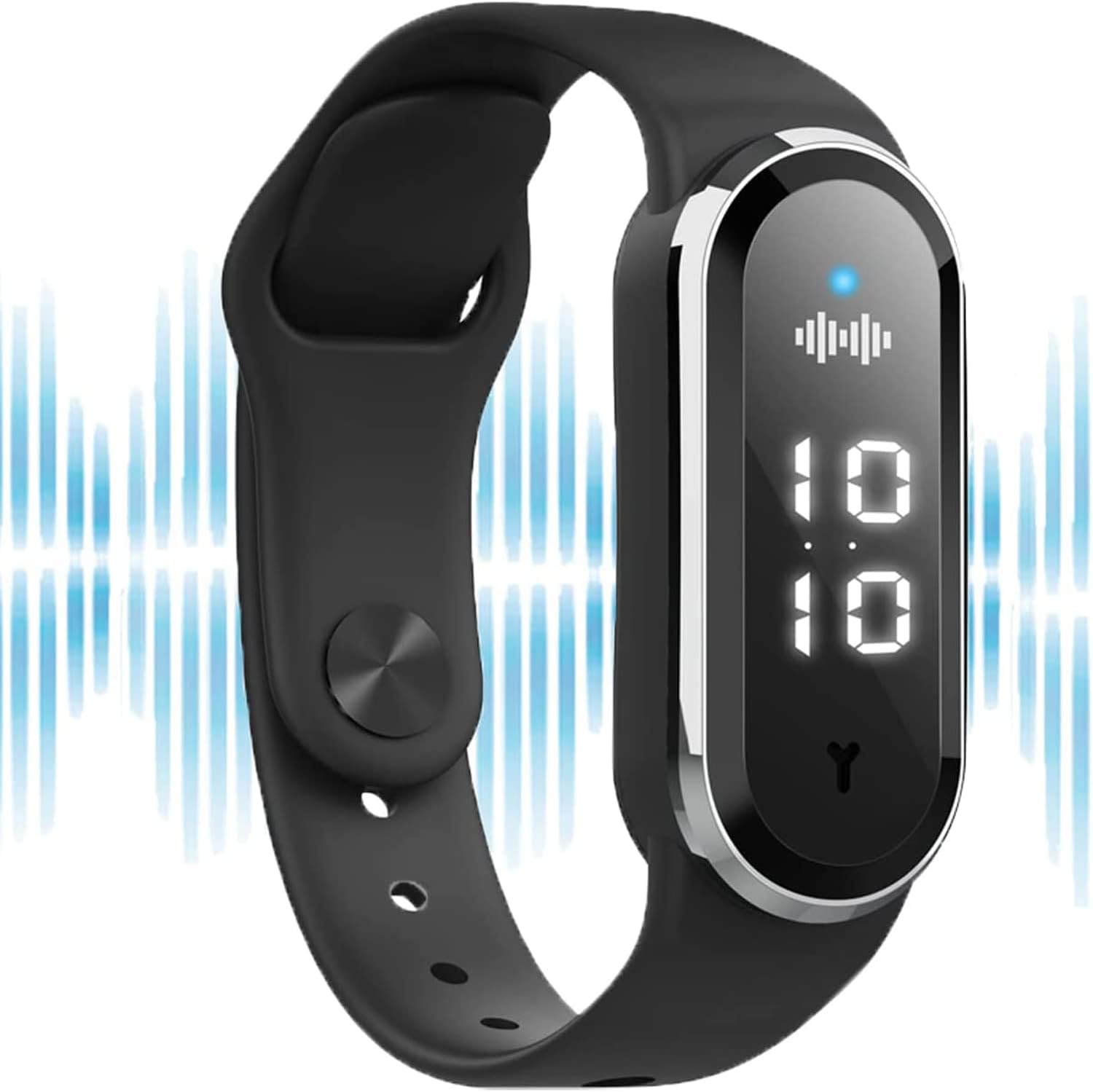 Ultrasonic Mosquito Repellent Bracelet – LED Clock, Thermometer & Step Counter | 3 Modes, 7-Day Battery, Adjustable & Waterproof - Zeta Store