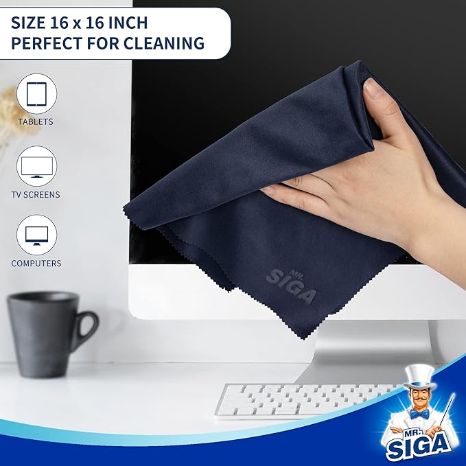Mr.Siga Premium Microfiber Cloths Bundle ✨ Brand New! 6-Pack Multi-Size Set for Glasses, Screens & Lenses