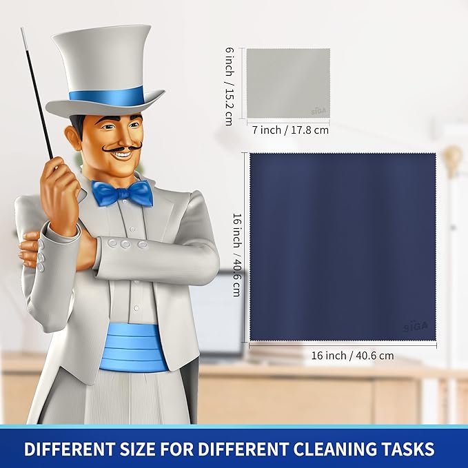 Mr.Siga Premium Microfiber Cloths Bundle ✨ Brand New! 6-Pack Multi-Size Set for Glasses, Screens & Lenses