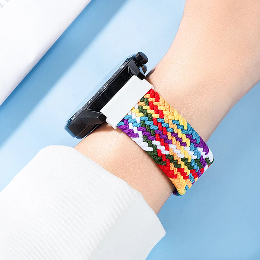 SOLOLUP Braided Solo Loop Sport Strap 20mm 22mm - Elastic Nylon Watch Band for Samsung, Garmin, Huawei, Amazfit | Blue, Pink, Purple, Black