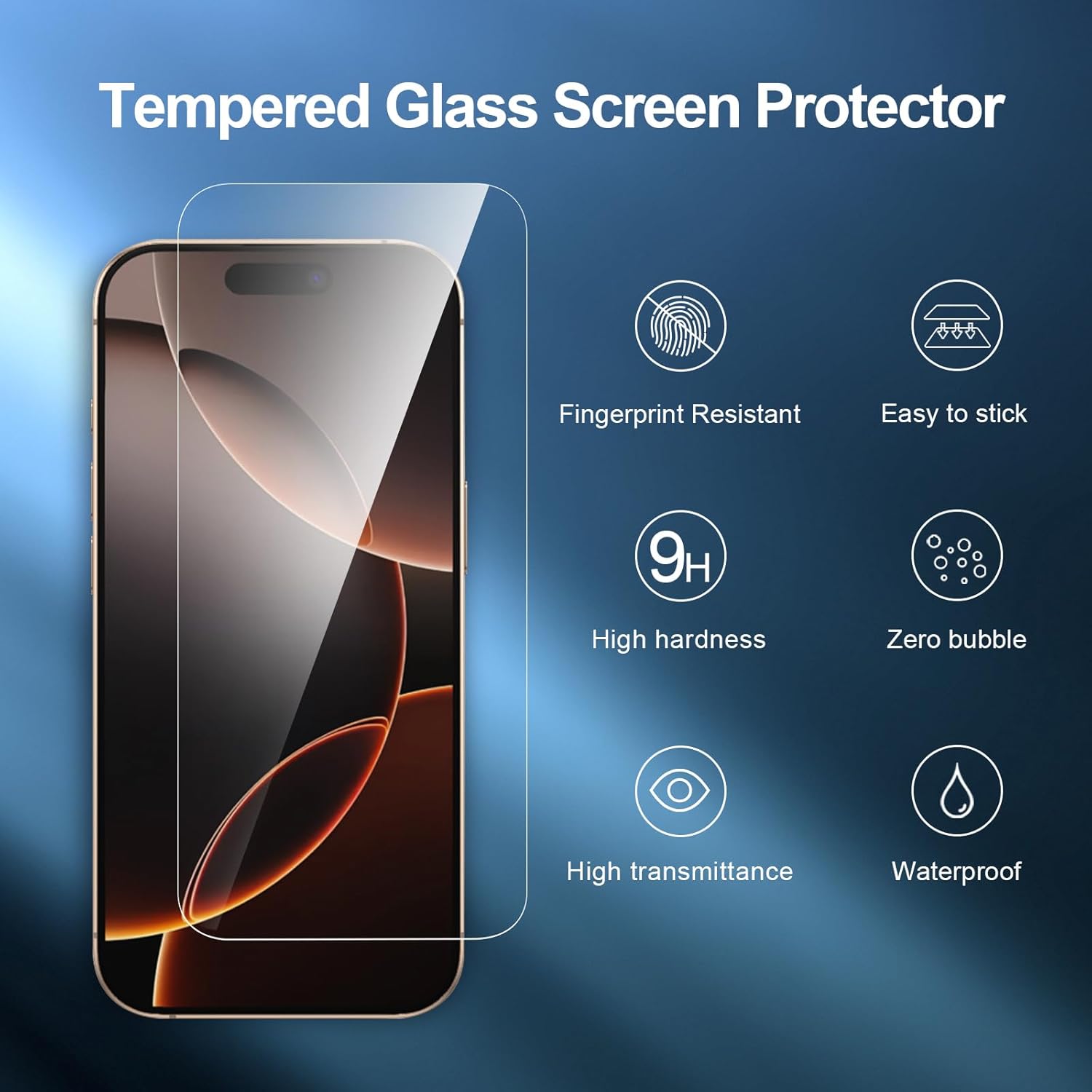 NEW’C iPhone 17/17 Pro/16 Pro (6.3") 3-Pack Premium Glass Screen Protectors – 9H Hardness, Anti-Fingerprint & Bubble-Free Installation Kit Included! - Zeta Store