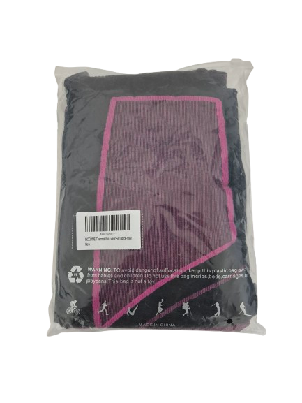 NOOYME women's thermal base layer set with fleece lining, black-rose color, quick-dry, anti-bacterial ski leggings for winter sports.