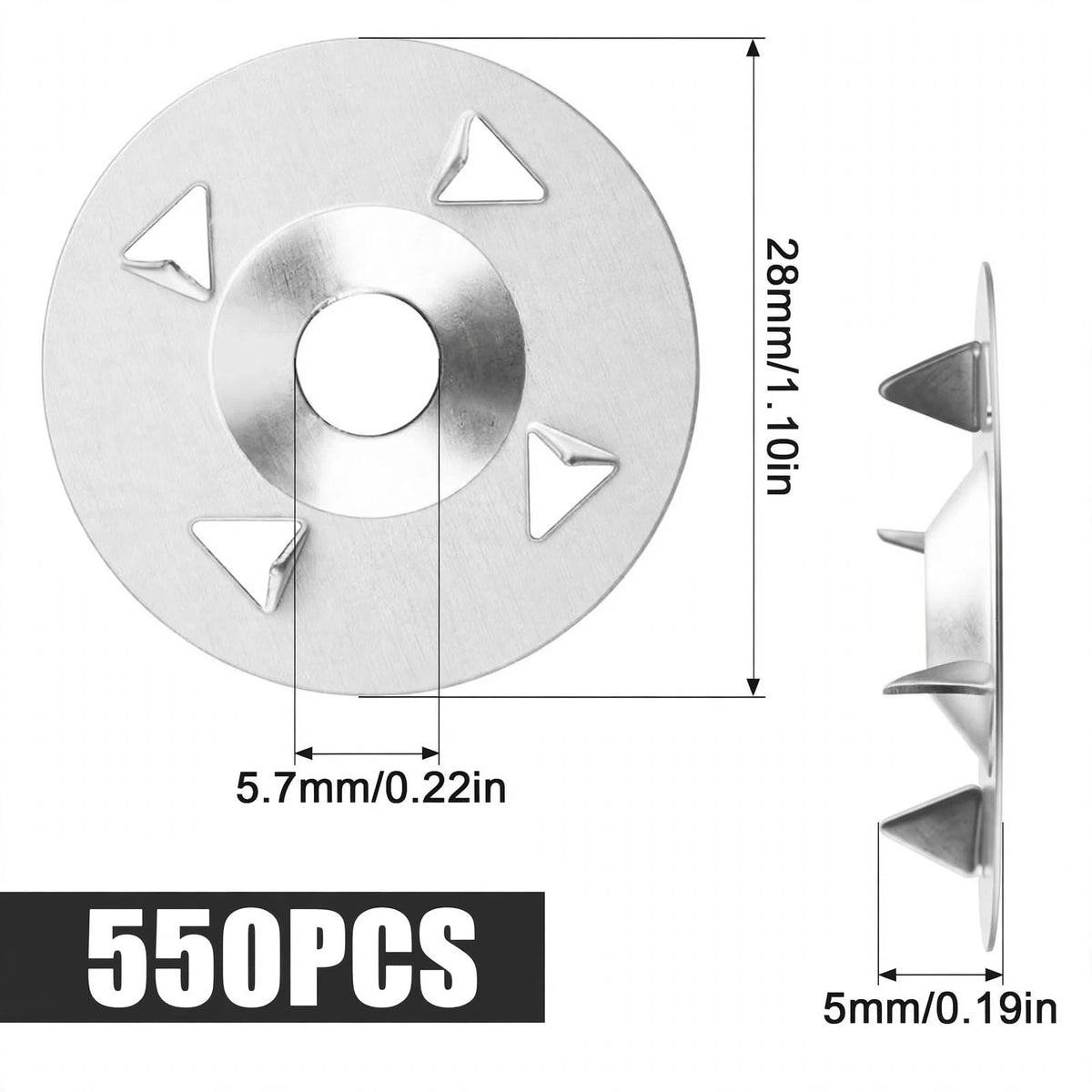 NZNSML 550 pcs 28mm galvanized tile backer board washers with 4-claw design for insulation and plasterboard fixing, durable and corrosion-resistant
