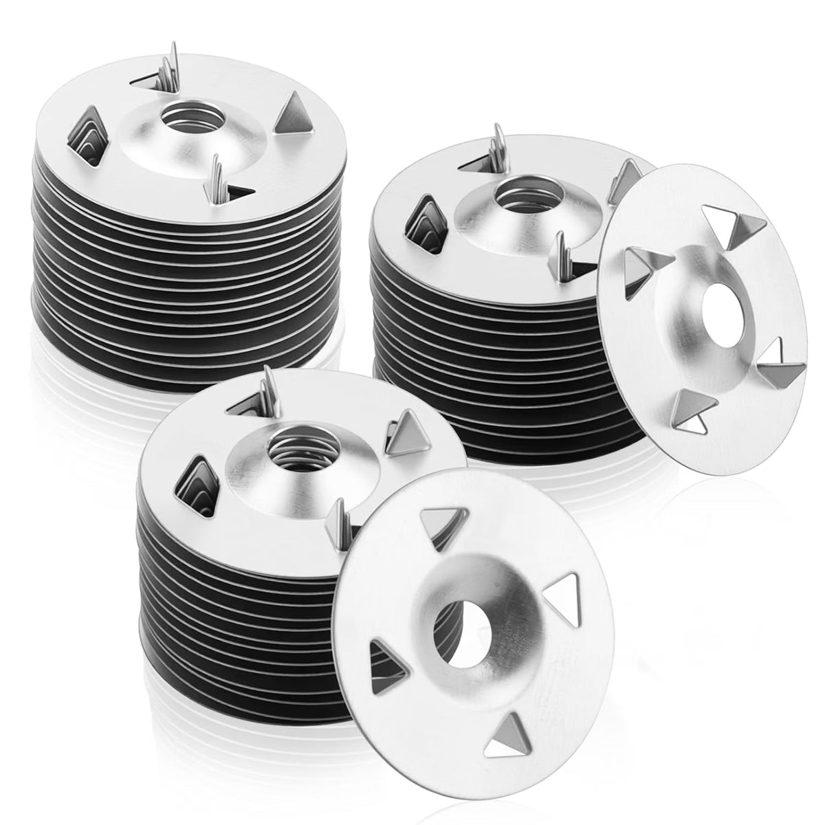 NZNSML 550 pcs 28mm galvanized tile backer board washers with 4-claw design for insulation and plasterboard fixing.