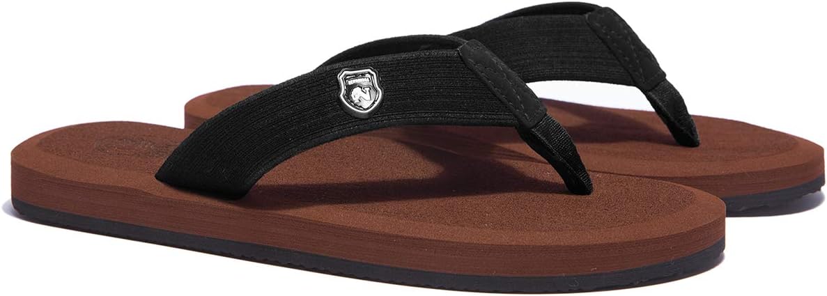 NewDenBer men's and women's plush flip flops in UK 11, lightweight EVA summer beach sandals with a classic design.